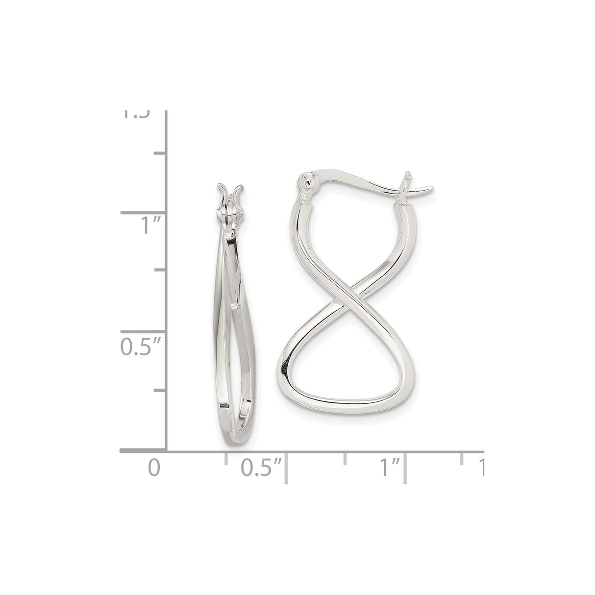Sterling Silver Twisted Infinity Hoop Earrings with Crossover Oval Design for Women