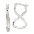 Sterling Silver Twisted Infinity Hoop Earrings with Crossover Oval Design for Women