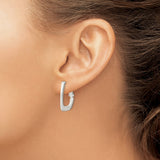 Sterling Silver Geometric Hoop Earrings, Modern Minimalist Angled Design for Women