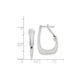 Sterling Silver Geometric Hoop Earrings, Modern Minimalist Angled Design for Women