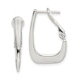 Sterling Silver Geometric Hoop Earrings, Modern Minimalist Angled Design for Women