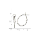 Sterling Silver Hoop Earrings, Classic Polished Oval Design with Latch Closure