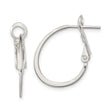 Sterling Silver Hoop Earrings, Classic Polished Oval Design with Latch Closure
