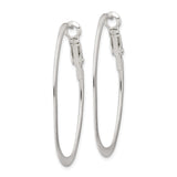 Sterling Silver Oval Hoop Earrings, Polished Medium Hoops with Hinged Snap Backs
