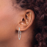 Sterling Silver Spike Hoop Earrings with Elongated Horn Design, Gothic Punk Style, Unisex