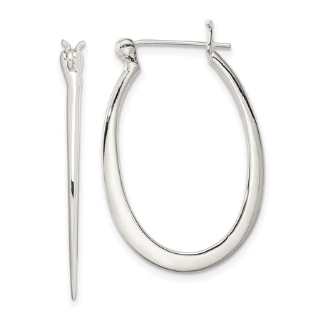 Sterling Silver Spike Hoop Earrings with Elongated Horn Design, Gothic Punk Style, Unisex