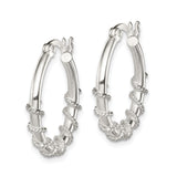 Sterling Silver Hoop Earrings with Twisted Rope Detail and Polished Finish