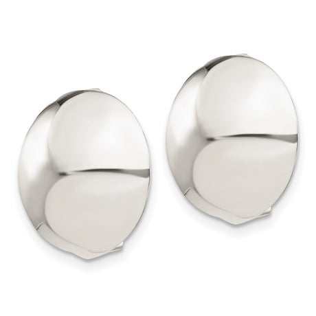 Sterling Silver Clip On Earrings Non Pierced Mirror Dome