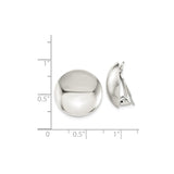 Sterling Silver Clip On Earrings Non Pierced Mirror Dome