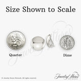 Sterling Silver Clip-On Earrings with Rounded Dome Design and Mirror Finish