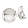Sterling Silver Clip-On Earrings for Women, High Polish Rounded Dome Design, Non-Pierced Ear Clips with Smooth Mirror Finish, Bold Minimalist Silver Jewelry for Everyday and Formal Wear
