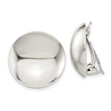 Sterling Silver Clip-On Earrings for Women, High Polish Rounded Dome Design, Non-Pierced Ear Clips with Smooth Mirror Finish, Bold Minimalist Silver Jewelry for Everyday and Formal Wear