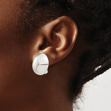 Sterling Silver Clip On Earrings Domed Round Button Shine