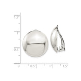 Sterling Silver Clip On Earrings Domed Round Button Shine
