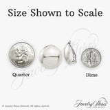 Sterling Silver Clip-On Earrings, Domed Round Button Design, Polished Finish, Non-Pierced Style