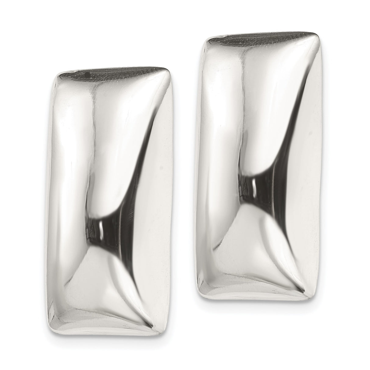 Sterling Silver Clip On Rectangle Earrings Minimalist