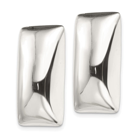 Sterling Silver Clip On Rectangle Earrings Minimalist