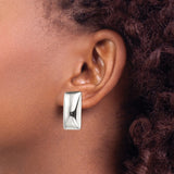 Sterling Silver Clip On Rectangle Earrings Minimalist