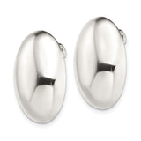 Sterling Silver Clip On Earrings Oval Button Style Polished