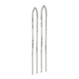 Sterling Silver Threader Earrings with Box Chain and Twisted Ends, Minimalist Drop Style
