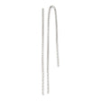 Sterling Silver Threader Earrings with Box Chain and Twisted Ends, Minimalist Drop Style