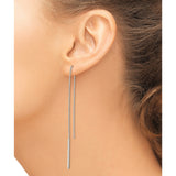 Sterling Silver Threader Earrings, Minimalist Vertical Bar Drop Design for Women