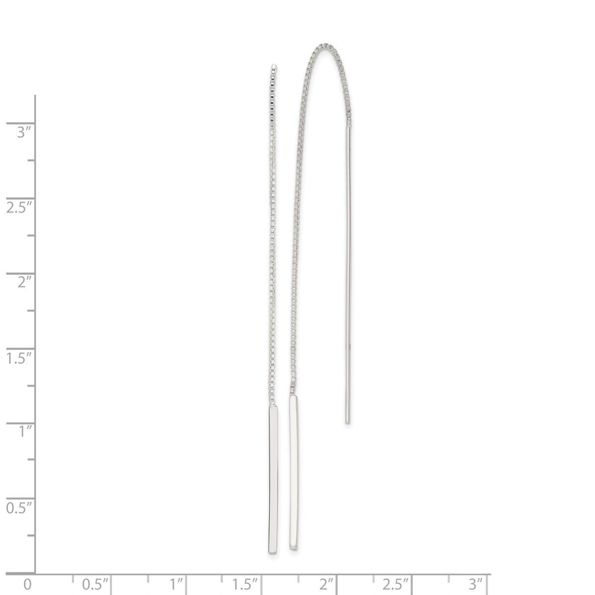 Sterling Silver Threader Earrings, Minimalist Vertical Bar Drop Design for Women