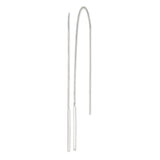 Sterling Silver Threader Earrings, Minimalist Vertical Bar Drop Design for Women
