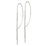 Sterling Silver Threader Earrings with Linear Bar Design and Long Chain Dangle Style