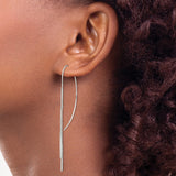 Sterling Silver Threader Earrings with Linear Bar Design and Long Chain Dangle Style