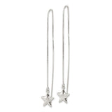 Sterling Silver Threader Earrings with Star Charm, Celestial Minimalist Dangle Design for Women