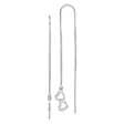 Sterling Silver Threader Earrings with Double Open Heart Charms, Minimalist Dangle Design