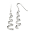 Sterling Silver Dangle Earrings with Twisted Ribbon and Spiral Drop Design for Women