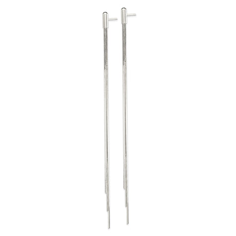 Sterling Silver Threader Earrings, Minimalist Bar Drop, Modern Long Dangle Style