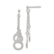 Sterling Silver Dangle Earrings with Mini Handcuff Charms, Punk Chain Drop Style for Women