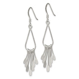 Sterling Silver Dangle Earrings with Teardrop Wire Frame and Paddle Charms, Boho Minimalist Design