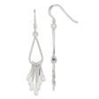 Sterling Silver Dangle Earrings with Teardrop Wire Frame and Paddle Charms, Boho Minimalist Design