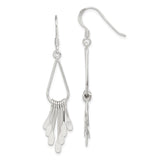 Sterling Silver Dangle Earrings with Teardrop Wire Frame and Paddle Charms, Boho Minimalist Design