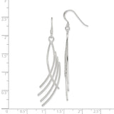 Sterling Silver Dangle Earrings with Curved Wire Design, Lightweight Modern Style for Women