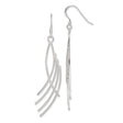 Sterling Silver Dangle Earrings with Curved Wire Design, Lightweight Modern Style for Women