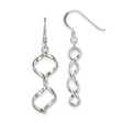 Sterling Silver Spiral Drop Earrings with Open Twist Design for Women