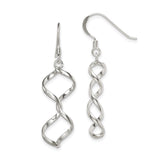Sterling Silver Spiral Drop Earrings with Open Twist Design for Women