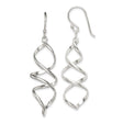 Sterling Silver Dangle Earrings with Spiral Twist Design, Lightweight Modern Drop Style