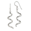 Sterling Silver Spiral Dangle Earrings with Twist Swirl Design, Lightweight Drop Style