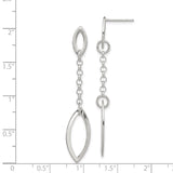 Sterling Silver Dangle Earrings with Marquise Open Drops and Minimalist Chain Design