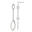 Sterling Silver Dangle Earrings with Marquise Open Drops and Minimalist Chain Design