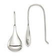 Sterling Silver Teardrop Dangle Earrings with Polished Finish, Minimalist Long Drop Design