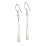 Sterling Silver Dangle Drop Earrings, Sleek Stick Design, Minimalist Linear Style for Women