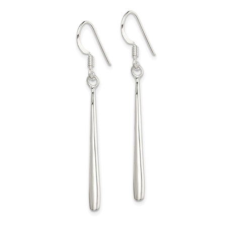 Sterling Silver Dangle Drop Earrings, Sleek Stick Design, Minimalist Linear Style for Women