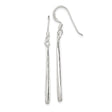 Sterling Silver Dangle Drop Earrings, Sleek Stick Design, Minimalist Linear Style for Women
